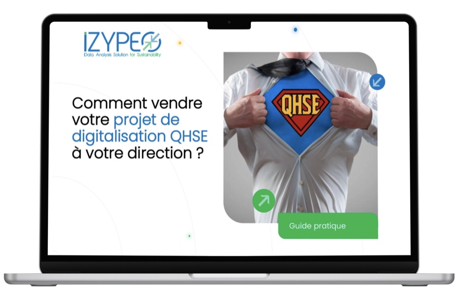Couverture du guide pratique Izypeo pour vendre un projet de digitalisation QHSE à sa direction